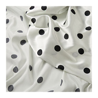 Tissu de soie à pois imprimés en satin extensible pour vêtements de femmes
