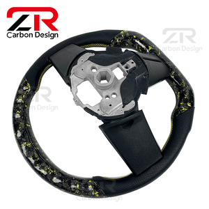 Volant sport personnalisé en cuir véritable et fibre de carbone forgée avec LED RPM pour <span class=keywords><strong>Ford</strong></span> <span class=keywords><strong>Mustang</strong></span> 2010 2012 2013 2014 GT - Product Image 6