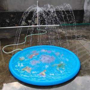 Tapis de jeu gonflable aquatique pour bébé de 100 cm, tapis de jeu d'extérieur pour l'été, tapis de jeu aquatique avec <span class=keywords><strong>arroseur</strong></span>, <span class=keywords><strong>jouet</strong></span> pour jouer dans l'eau - Product Image 3
