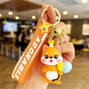 3D Plastic Shiba Inu Eco-Friendly <b>Car</b> <b>Key</b> <b>Ring</b> Pendant Decoration. Soft Cute Cartoon Animal Birthday Party Gift Wholesale - Product Image 3