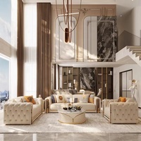 MINIS Ensemble de canapés en cuir véritable de luxe moderne de style italien, table basse, style crème, pour salons, Chine