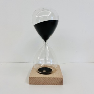 Decoración para el Hogar, Reloj <span class=keywords><strong>de</strong></span> Arena <span class=keywords><strong>de</strong></span> <span class=keywords><strong>15</strong></span> <span class=keywords><strong>Minutos</strong></span> con Arena Negra y Base <span class=keywords><strong>de</strong></span> Madera, Diseño Moderno, Portátil, NUEVOS PRODUCTOS - Product Image 3