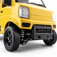 Mini voiture RC RWD Van jouet 2,4 GHz télécommandée, voiture de drift jaune ABS+Métal LED, véhicule à l'échelle 1:10 pour hobby
