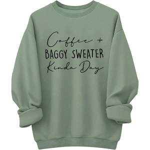 เสื้อสเวตเชิ้ตผู้หญิงทรงโอเวอร์ไซส์ แขนยาว คอวี ไซส์ใหญ่ ระบายอากาศได้ดี - Product Image 3