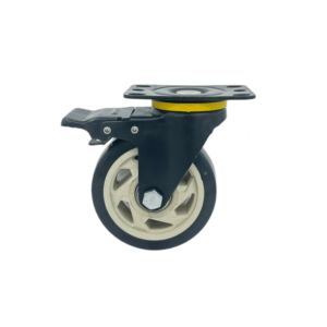 Atacado Médio Dever PVC Rodas <span class=keywords><strong>Caster</strong></span> 2.<span class=keywords><strong>5</strong></span> Polegada a <span class=keywords><strong>5</strong></span> Polegada Placa Superior Laranja Preto Roda Giratória com Freio Popular Roda <span class=keywords><strong>Caster</strong></span> - Product Image 4