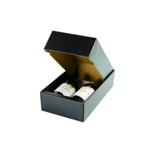 廉价耐用硬质瓦楞纸纸板盒圣诞牛皮纸礼品盒带标志定制葡萄酒啤酒包装纸盒
