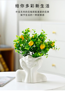 Vintage European-Style Ceramic <strong>Lady</strong> <strong>Face</strong> <strong>Vase</strong> - Luxury Custom Art for Flowers
