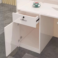 Bureau de réception moderne en bois de qualité supérieure avec éclairage LED pour hôpital et école, personnalisable