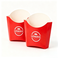Boîte à frites en carton blanc anti-graisse personnalisée pour la vente en gros de services de restauration rapide à emporter