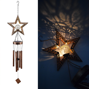 Campanas de viento solares Led, luz para exteriores, impermeable, campanas eólicas colgantes, lámpara Solar con forma de <span class=keywords><strong>Luna</strong></span> y estrella para decoración de fiesta en el jardín - Product Image 3