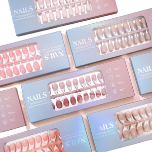 Uñas Postizas para Mujer, 150 Piezas, Estilo Francés, Acrílicas, Cuadradas, Almendradas, Stiletto, Diseño de Superficie Brillante - Product Image 2