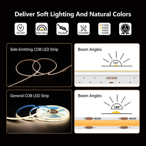 LED Light COB Light-emitting Diode <b>Strip</b> Light 10W CRI90 Free Cutting COB LED <b>Strip</b> for Home Use Cabinet Ceiling - Product Image 6