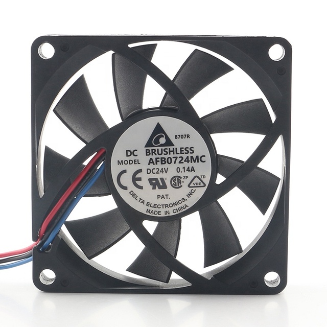 Delta 12V 48V DC 24V 0.14A AC EC 7015 70X70X15MM 7CM Low Noise Three-wire Ball Bearing Frequency Converter AFB0724MC Cooling Fan