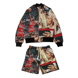 Veste tissée à fermeture éclair personnalisée avec un design sportif personnalisé en jacquard pour homme - Product Image 2