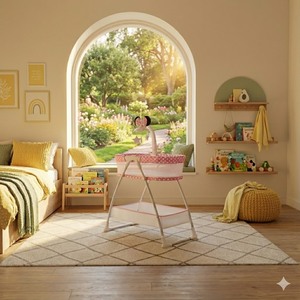 Berceau pour bébé à prix de gros avec tissu hypoallergénique, berceau pour bébé sur roulettes - Product Image 1