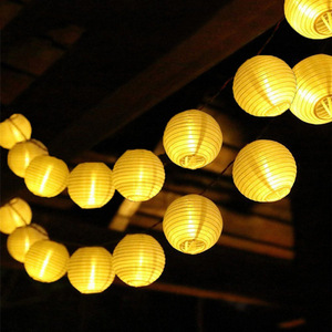 Guirlande lumineuse solaire <span class=keywords><strong>Lampion</strong></span> en tissu imperméable 10LED pour jardin, paysage, cour et mariage. - Product Image 6