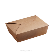 Lonchera Cuadrada de Papel Kraft Reutilizable, Impermeable y Ecológica para Comida Rápida, Ensaladas, Café, Sushi y Leche