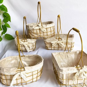 Cestas de Almacenamiento Portátiles de Mimbre Tejido con Borlas, Cesta de Picnic para Flores - Product Image 1