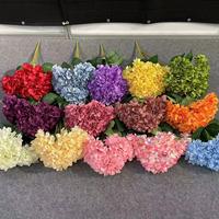 T-BF007 Décoration Florale de Mariage en Soie, Hortensia Blanc et Rouge, Vente en Gros, Haute Qualité, Hortensia Artificiel à 5 Têtes, Fleur Artificielle en Gros