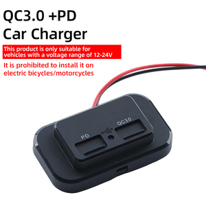 עיצוב מרובע pd3.0 + qc3.0 מטען מהיר 12-24v pd 30w + 18w סוג <span class=keywords><strong>usb</strong></span>-שקע C לכלי רכב 12v-24v (אוטובוס/משאית/סירה) - Product Image 1
