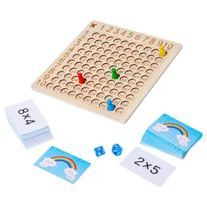 Kindergarten teaching AIDS Children math toy puzzle board arithmeticearly education wood multiplication table for kid boys girls