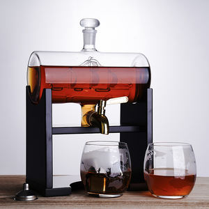 Vente en gros antique baril bateau 1000 ml verre à whisky et carafe distributeur <span class=keywords><strong>de</strong></span> bouteilles avec boîte-cadeau pour bourbon vin <span class=keywords><strong>rhum</strong></span> tequila - Product Image 2