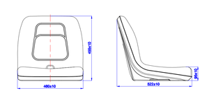 Tondeuse à gazon, tracteur de jardin UTV / ATV Siège noir à dossier haut en vinyle Support universel - Product Image 6