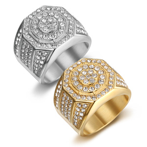 Squisita dichiarazione di lusso argento placcato esagonale gemma incrostato anello da uomo per gentiluomini sofisticati - Product Image 3