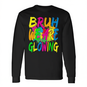 Camiseta de Manga Larga con Diseño Abstracto que Brilla en la Oscuridad para Adultos, Unisex, Cuello Redondo, Algodón, Ropa Casual Promocional, Impresión Digital - Product Image 2