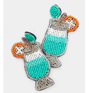 Nouvelle Collection Sports Inspiré Boucles D'oreilles Perlées pour les Femmes À La Main Broderie Goutte Dangle Bijoux En Gros Inde - Product Image 2