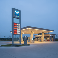 Panneau d'affichage LED 18 pouces à 7 segments à bas prix, avec télécommande sans fil 4G RS485 pour station-service