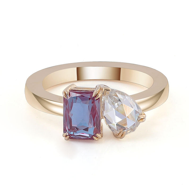 10k solid gold lab gemstone ring
