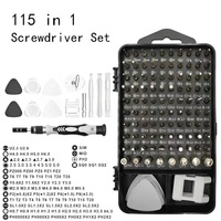 Kit de tournevis multifonctionnel de précision 115 en 1 pour la réparation de téléphones et d'ordinateurs, avec embouts magnétiques