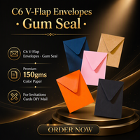 Enveloppes en papier colorées C6, 160x110mm, auto-adhésives, couleur unie, enveloppes verticales pour cartes d'invitation et de vœux pour mariage et fête