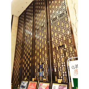 Thiết kế hiện đại thép không gỉ kim loại màn hình gấp khách sạn trang trí phòng <span class=keywords><strong>Divider</strong></span> tầng để Trần Ngăn phòng - Product Image 2