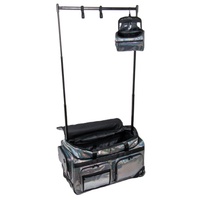Valise de danse roulante durable, sac de maquillage, housse en PU, fermeture étanche avec roulettes pour les voyages et un rail pour vêtements