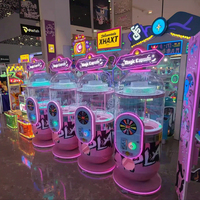 Machine de jeu de société mini-grue à monnayeur, modèle de distributeur de balles Gacha, jouet de boxe, cadeau d'amusement en plastique durable, version anglaise