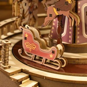 TOMOQ 2026 Nouveau carrousel <span class=keywords><strong>Puzzle</strong></span> en bois <span class=keywords><strong>3D</strong></span> Jouets Ornement romantique - Product Image 5