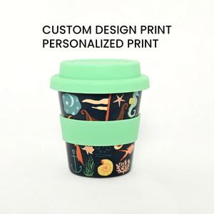 Vasos de Fibra de Bambú de 4 Onzas, Ecológicos, Reutilizables, Personalizados, Taza Pequeña de 120 ml con Tapa para Niños - Product Image 3