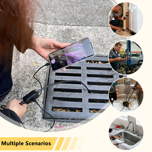 Эндоскопическая камера с подсветкой, бороскоп с экраном 23,6 дюйма, IP67, для инспекции, обслуживания, извлечения, очистки труб - Product Image 6