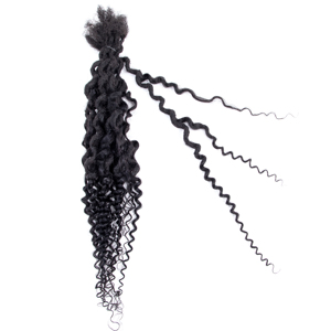 Vendita all'Ingrosso di Fabbrica Originea, Estensioni per Capelli Boho Intrecciati in Capelli Umani, Dreadlocks all'Uncinetto <span class=keywords><strong>con</strong></span> Punte Ricce 16 Pollici - Product Image 1