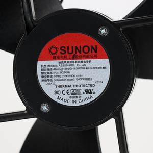Ventilador Axial SUNON A2259-HBL TC.GN 254*89mm 220-240VAC 0.24/0.27A 56/60W 2100/1900RPM 850/770CFM con Rodamiento de Bolas Eléctrico para Enfriamiento de Inversores - Product Image 6