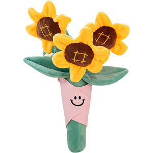 Elegante Bouquet di Peluche a Forma di Girasole, Giocattoli Imbottiti a Forma di Pianta e Fiore per Regali di Laurea, Simpatica Bambola Girasole Personalizzabile - Product Image 1
