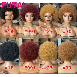 Peruca de cabelo humano alinhada com cutícula brasileira, curta, bobo, 13x4, fecho suíço, renda frontal transparente, para mulheres negras