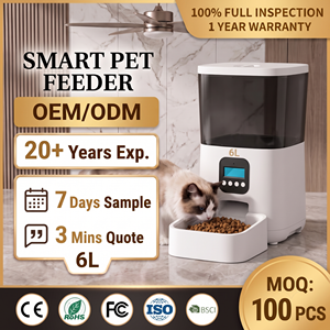 Meilleures ventes : Distributeur automatique de <span class=keywords><strong>nourriture</strong></span> pour chiens et chats, écologique, avec minuterie, 6L, en plastique, pour aliments secs, avec écran LCD et système anti-colmatage - Product Image 1