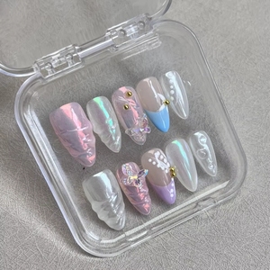 <span class=keywords><strong>Faux</strong></span> <span class=keywords><strong>ongles</strong></span> <span class=keywords><strong>fantaisie</strong></span> faits main, personnalisables, style jeune et tendance, qualité salon, petits <span class=keywords><strong>ongles</strong></span> à presser, motif sirène - Product Image 2