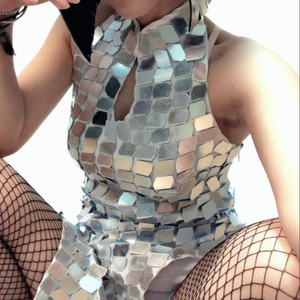 Costumes miroir Sexy pour femmes, robes de style chinois, costume de technologie cheongsam, pour fêtes et clubs de nuit, nouvelle collection - Product Image 1
