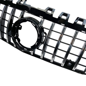 Grille avant AMG GT verticale pour Mercedes-Benz Classe A W177, modification en plastique noir brillant argenté, kit de modernisation pour pare-chocs avant - Product Image 3