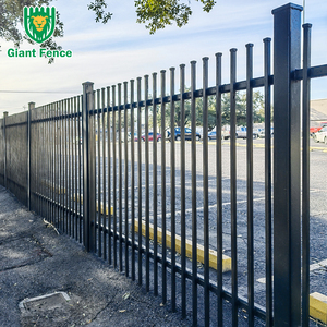 Valla de hierro forjado gris, paneles decorativos de piquete fáciles de montar, malla de acero galvanizado, seguridad para el hogar, granja, <span class=keywords><strong>piscina</strong></span>, valla baja - Product Image 5