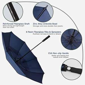Parapluie de golf ventilé de 30 pouces à ouverture automatique, imperméable, coupe-vent, protection solaire et pluie, personnalisable avec logo, idéal pour cadeaux d'affaires en gros - Product Image 4